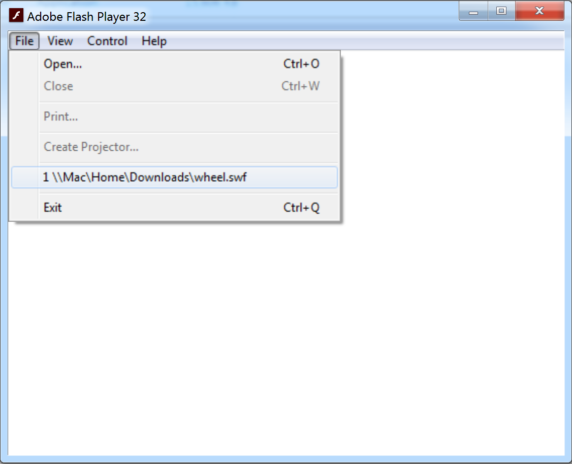 Open SWF files on Windows without web browser